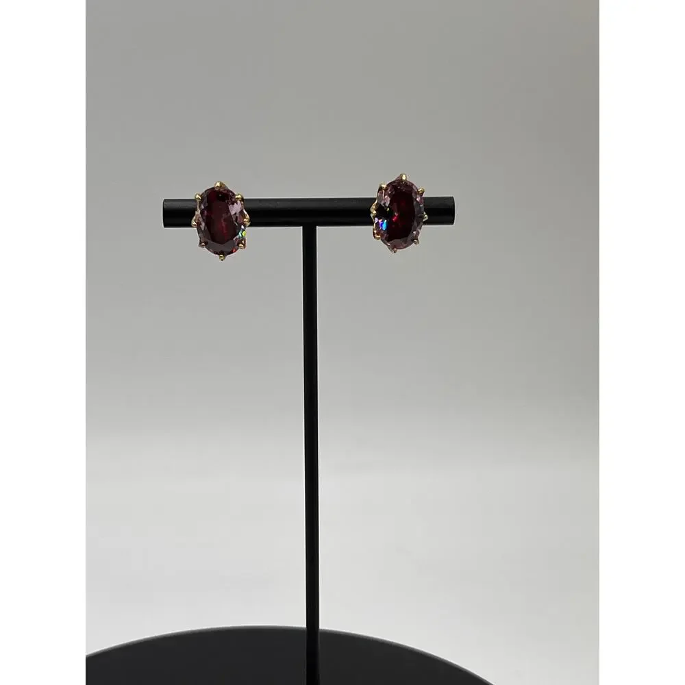 Kate Spade Berry Red Purple Cubic Zirconia‎ Oval Post Earrings